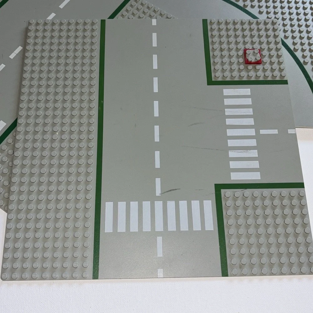 LEGO City  Road Base Plates LEGO City Street Gray Curve Crosswalk Straight 1978